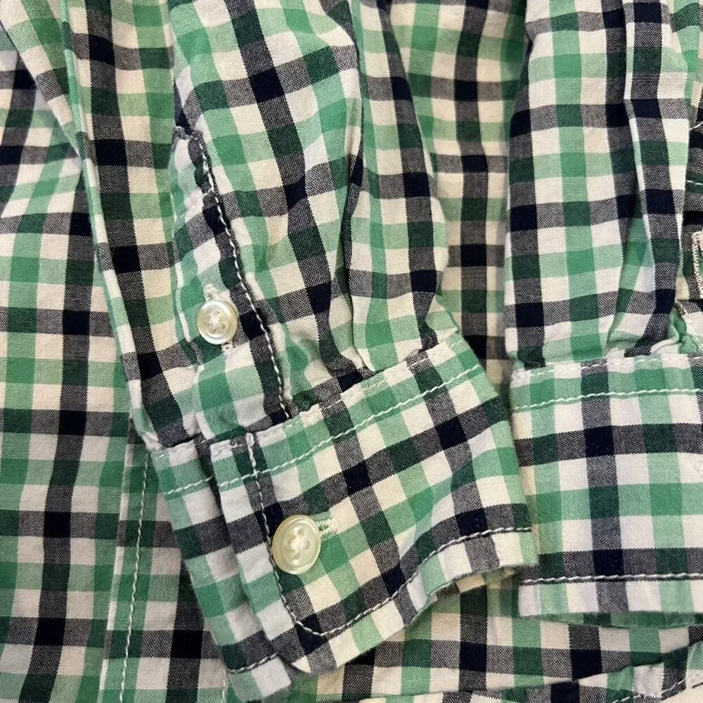 Gap Green Plaid Button Down Shirt Size 4